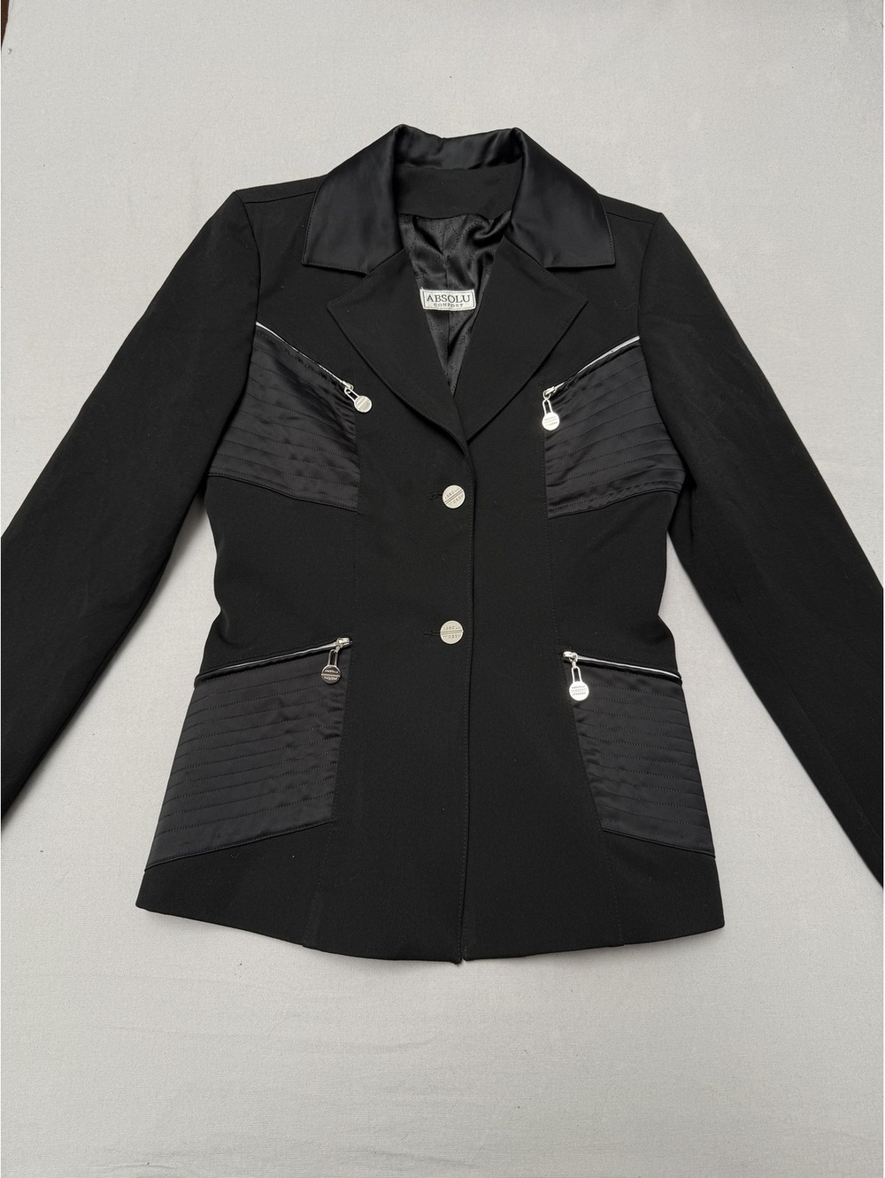 Absolu Confort Paris Black Zip Detail Blazer 27 x 18 - M